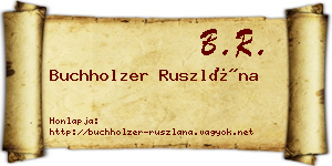 Buchholzer Ruszlána névjegykártya